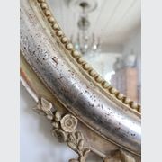 Louis Philippe Oval Silver Leaf Mirror In the Regency Style gallery detail image