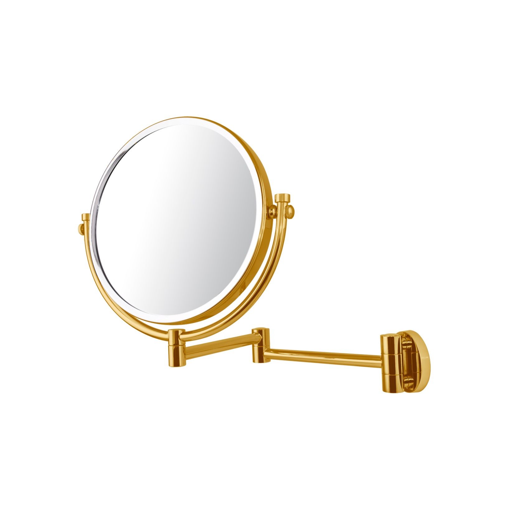 Wall Mount Magnify Mirror - Brushed Gold/Brass gallery detail image