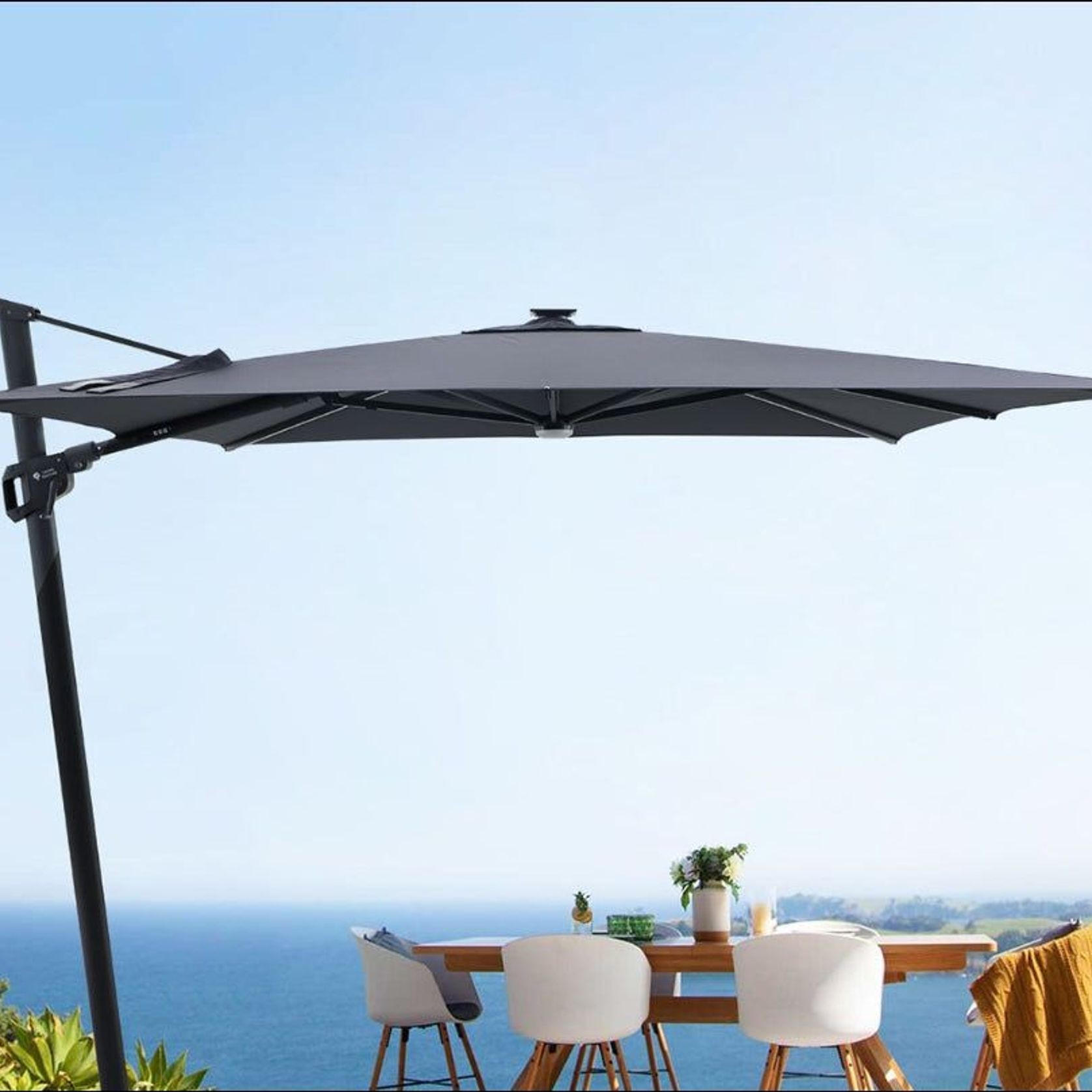 Alabaster 3m Square Cantilever Umbrella gallery detail image