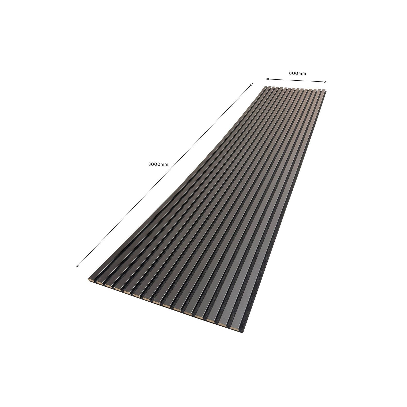 WOODFLEX Flexible Acoustic Wood Slat Wall Panel - Black Coated - 3000mm x 600mm gallery detail image