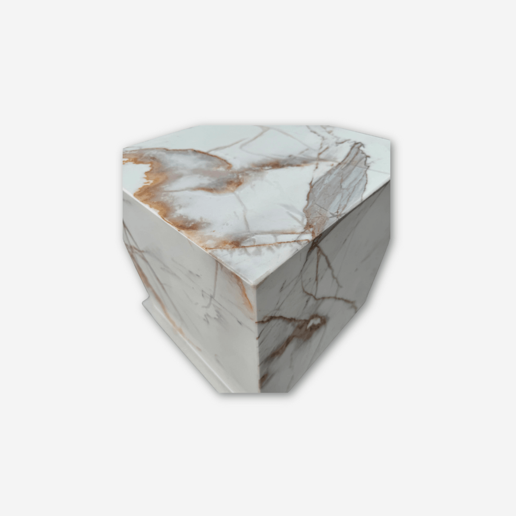 Cube Side Table - Gold Calacatta Marble | Natural Stone Co. gallery detail image