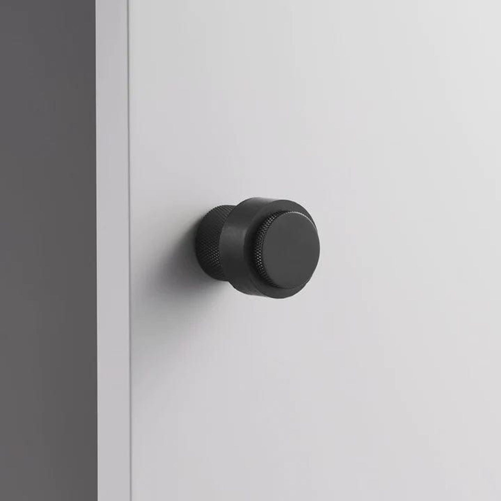 Luxe Doorware - Chandler Knurled Brass Door Stop - Black gallery detail image