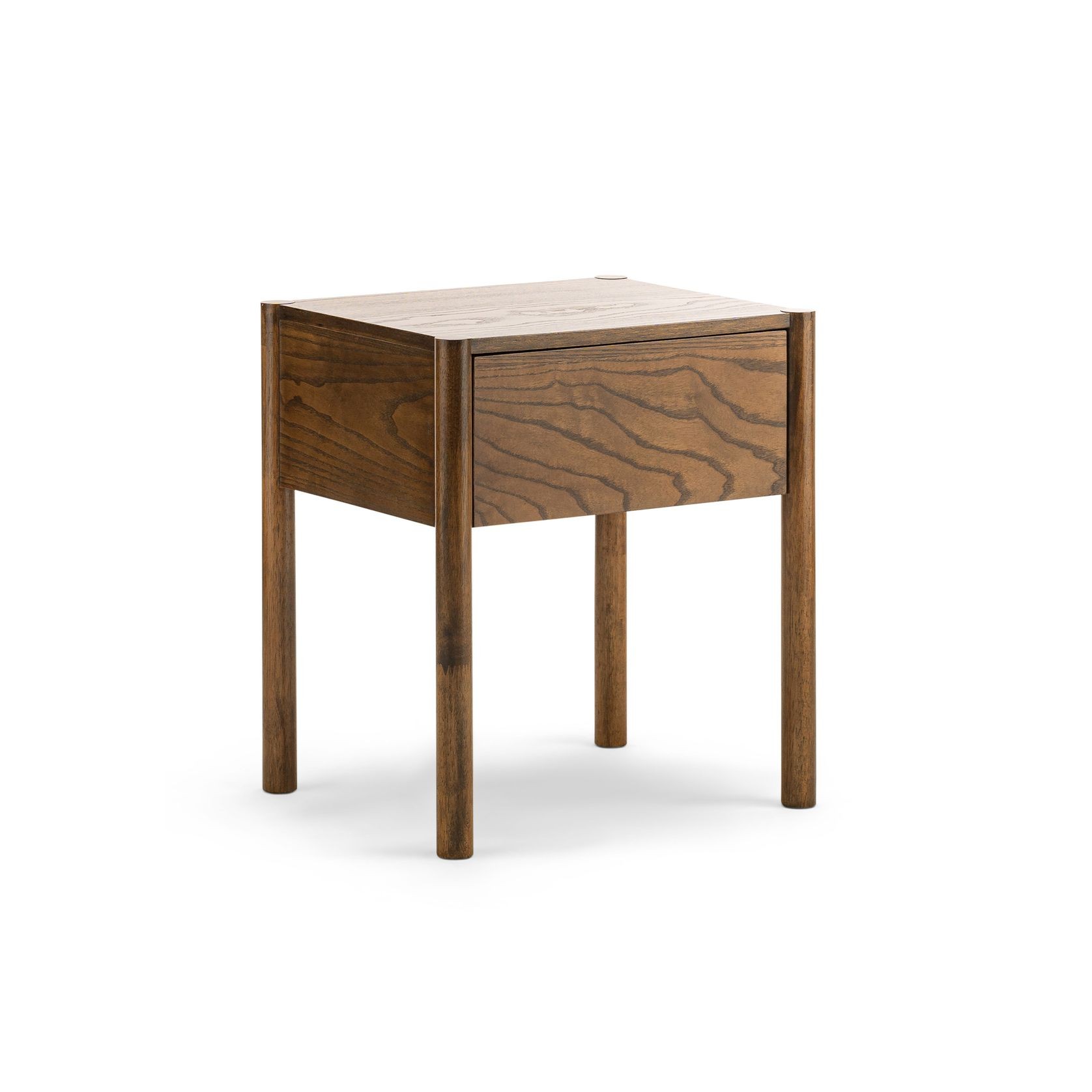 Zyler 1 Drawer Bedside Table | Dark Ash gallery detail image