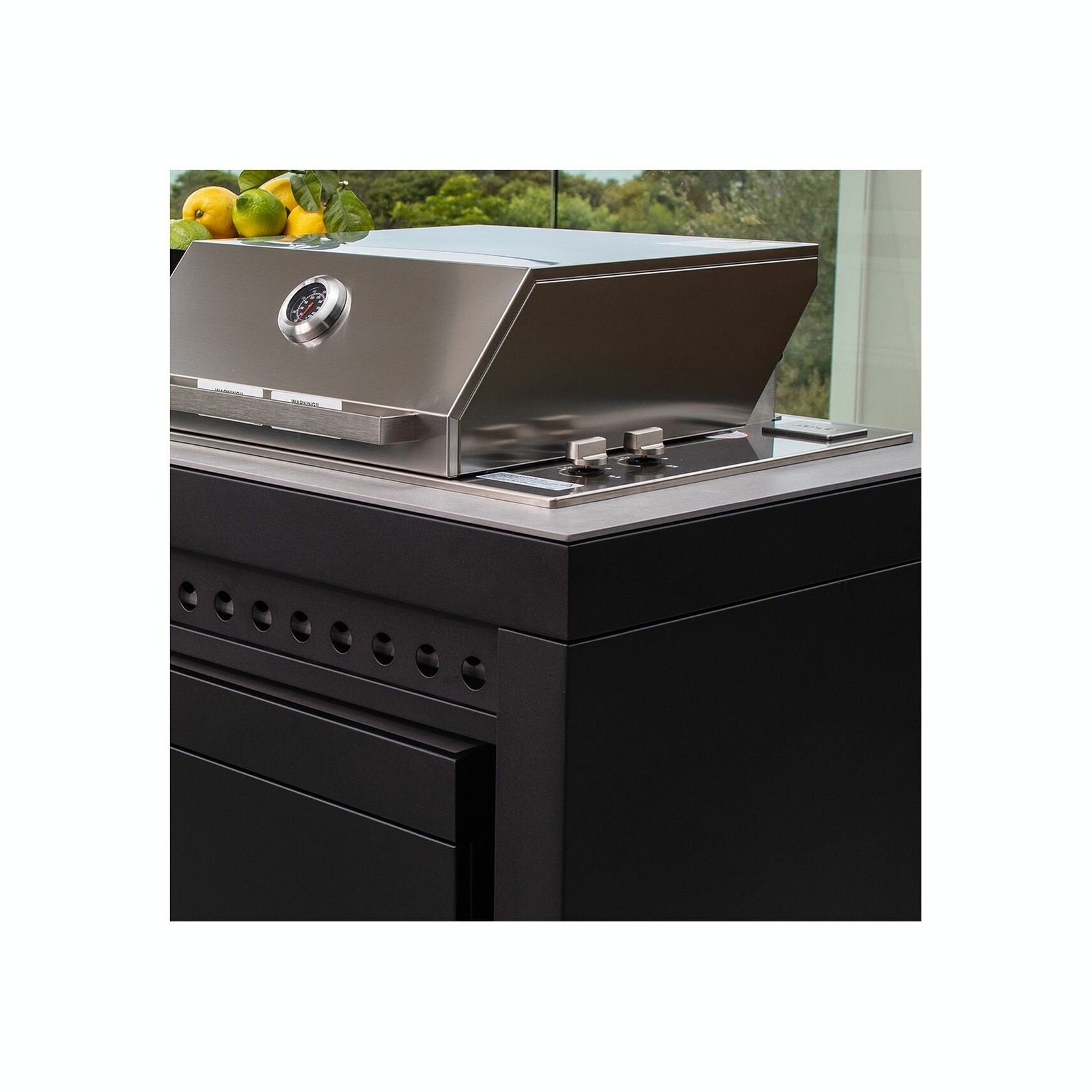 Artusi 1400mm Ferro Outdoor Kitchen with Cosmopolitana Grey Stone Top gallery detail image