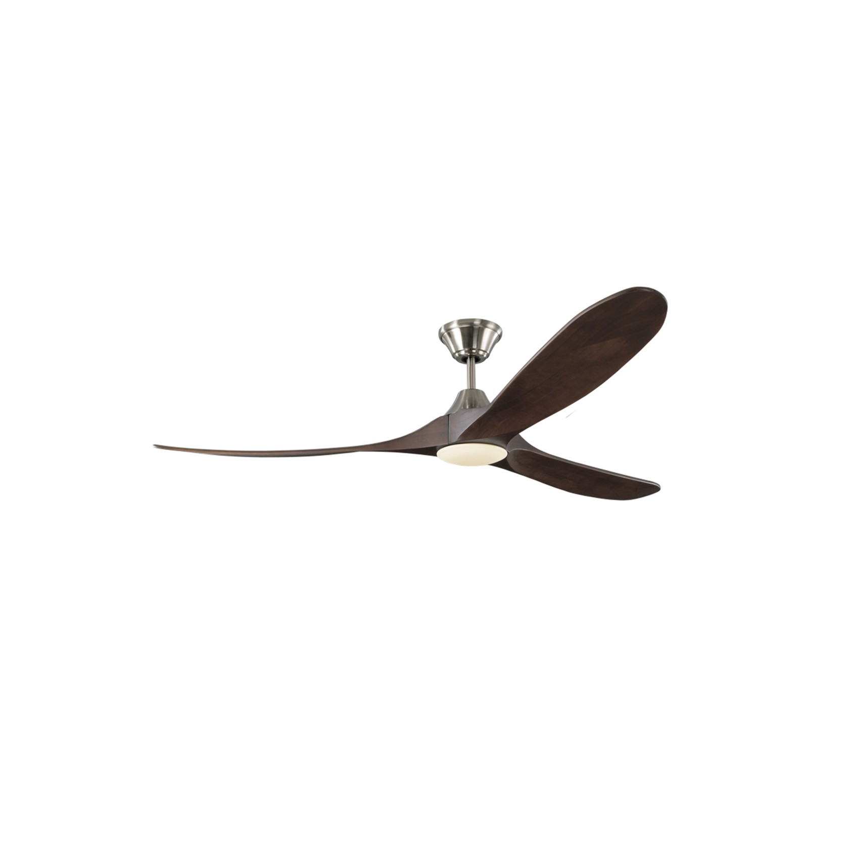 Milano Ceiling Fan Full Moon Brushed Steel Walnut gallery detail image