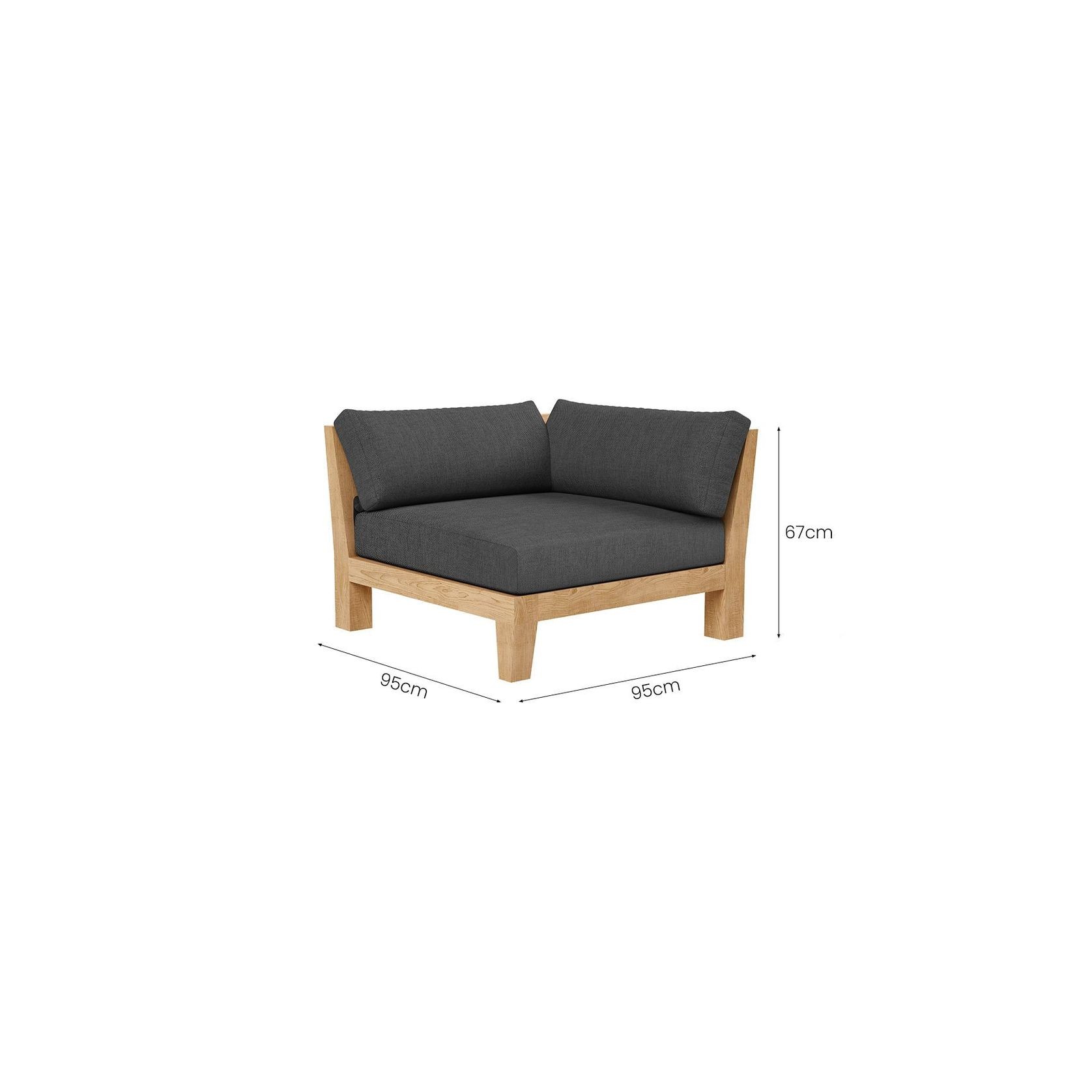 Newport Teak Outdoor Sofa L Sectional - 5 Seat gallery detail image