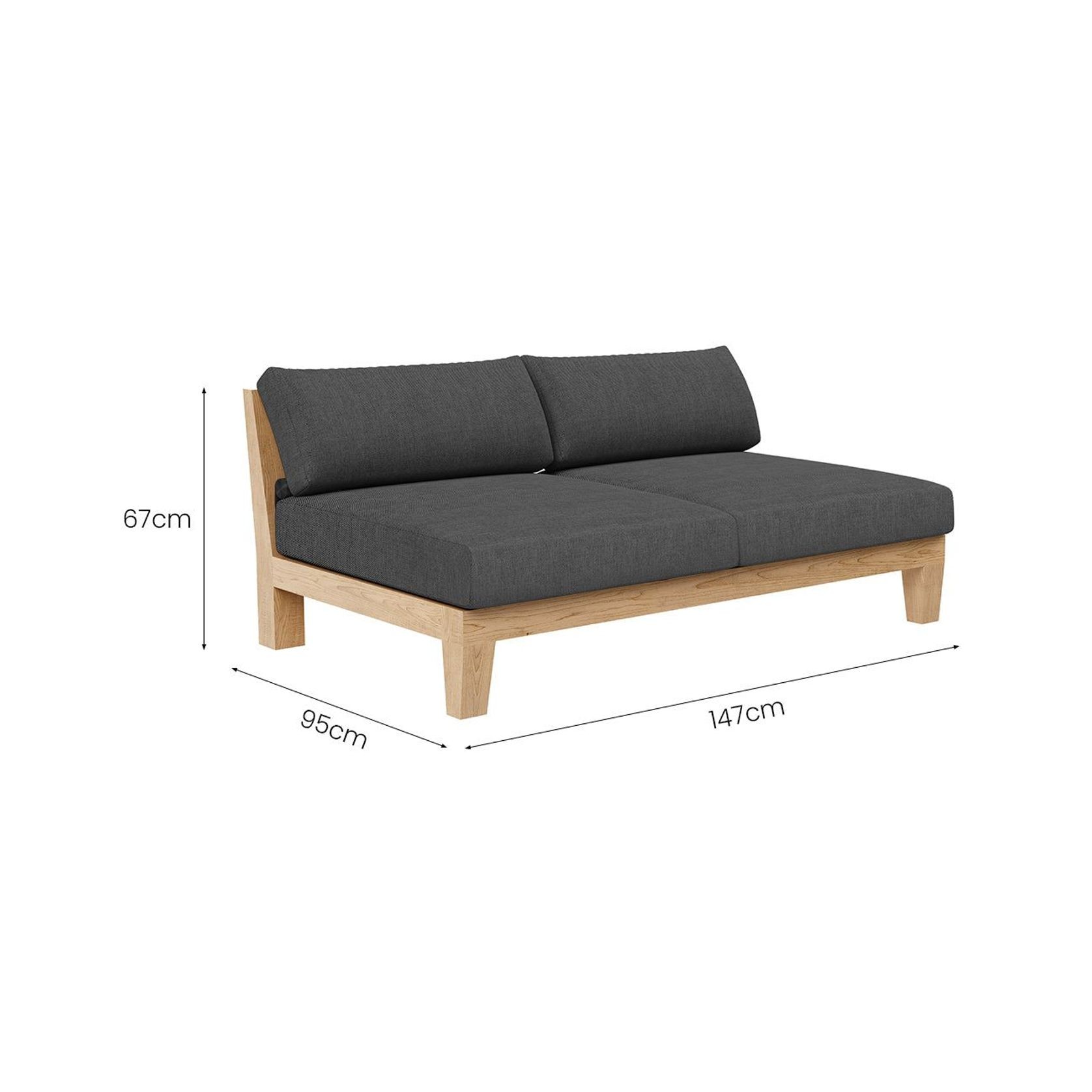 Newport Teak Outdoor Sofa with Armless Chairs - 6 Seat gallery detail image