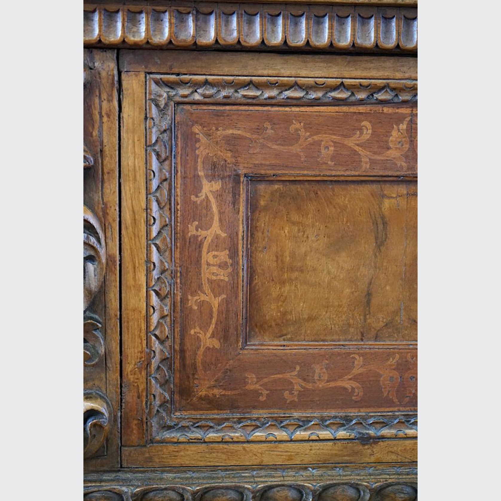 Italian 17th Century Blond Walnut Cassone Chest gallery detail image