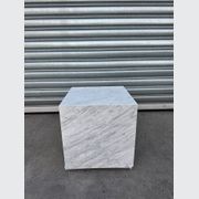 Cube Side Table - Carrara Marble | Natural Stone Co. gallery detail image