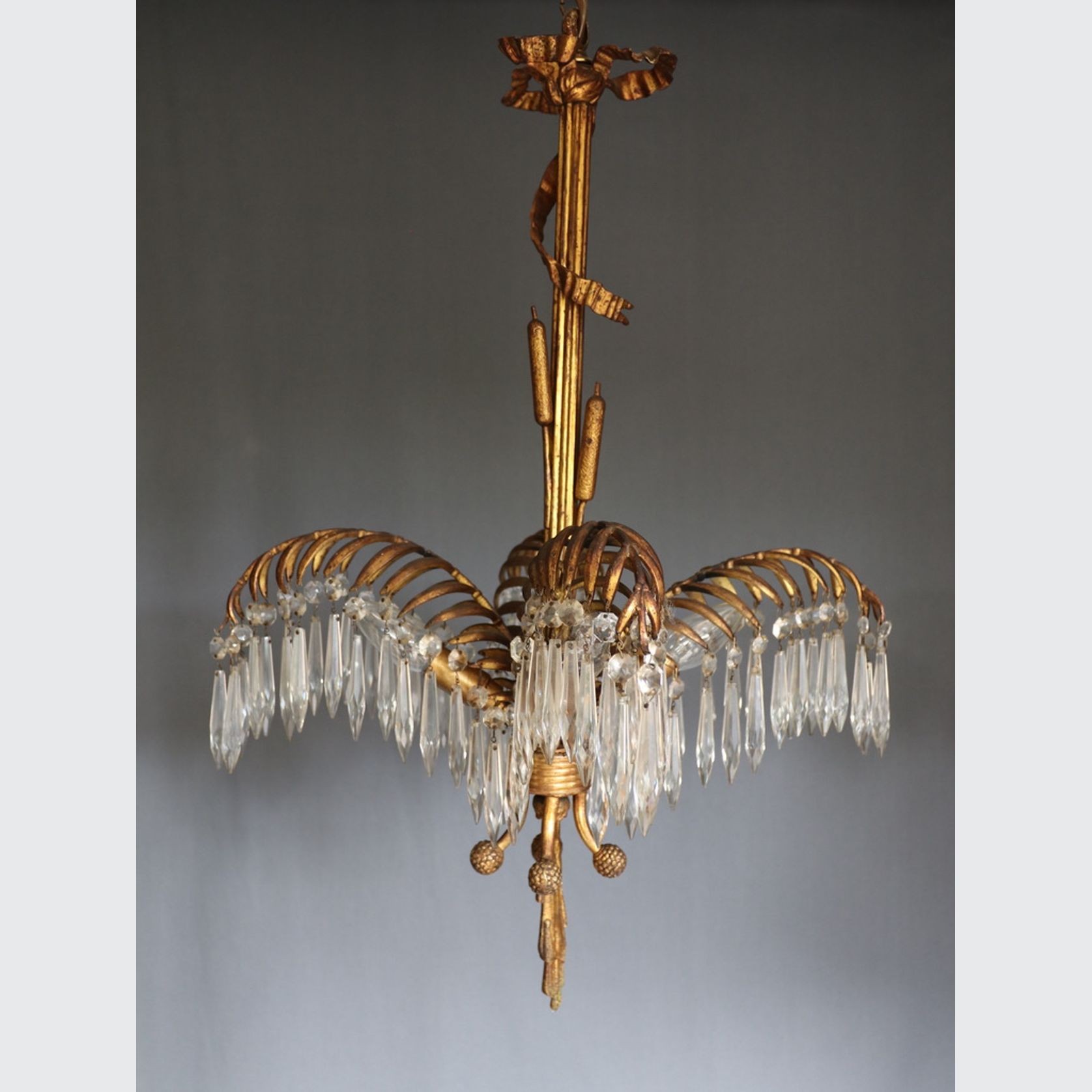 A Pair Of French Regency Palm Tree Chandeliers gallery detail image