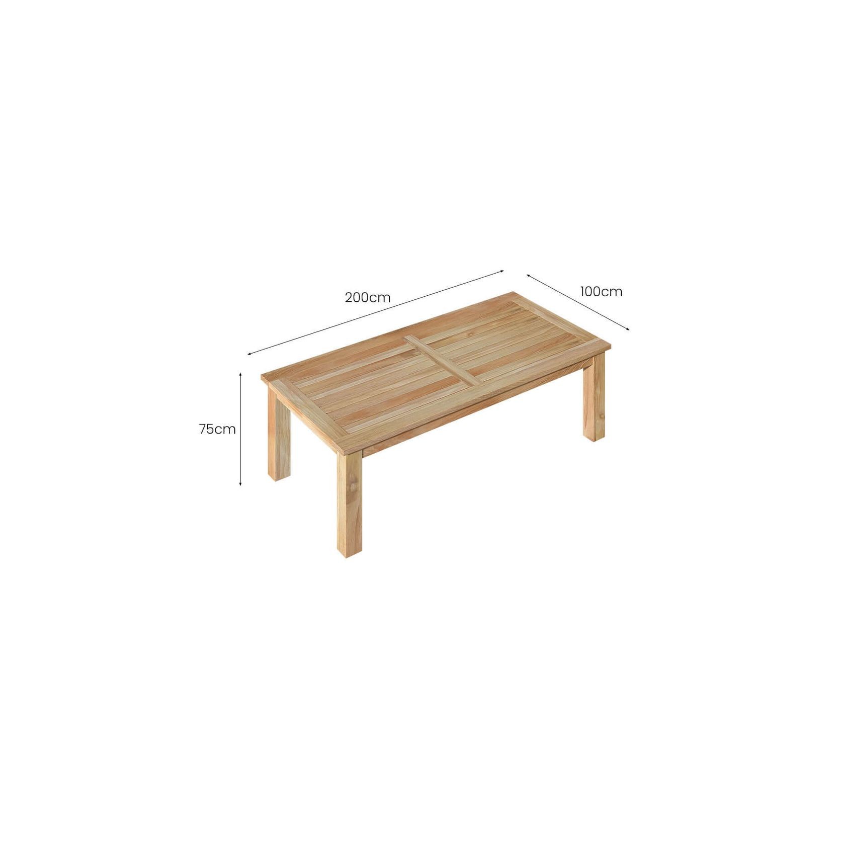 Harmony Outdoor Teak Dining Table 200x 100x 75cm gallery detail image