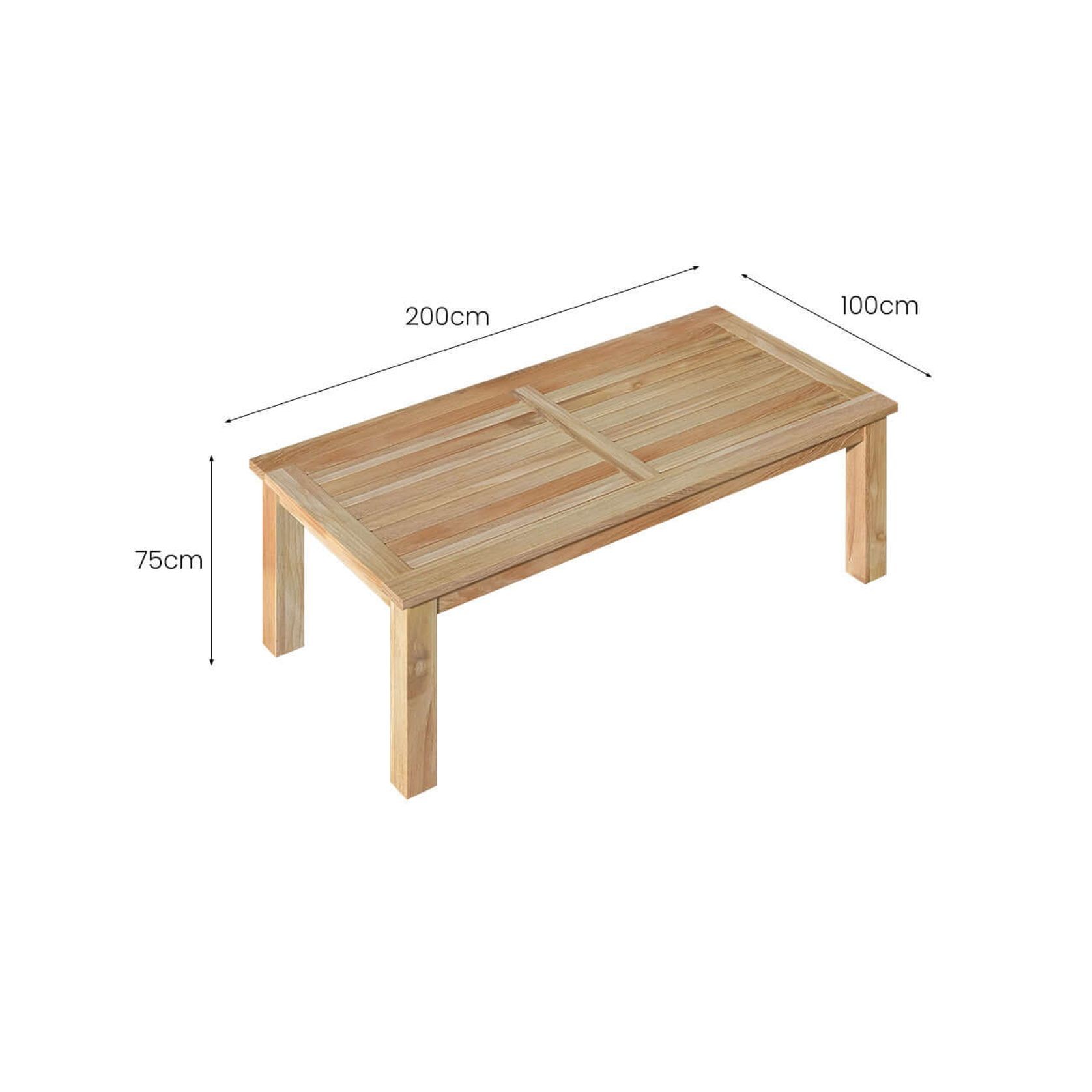Harmony Outdoor Teak Dining Table 200x 100x 75cm gallery detail image