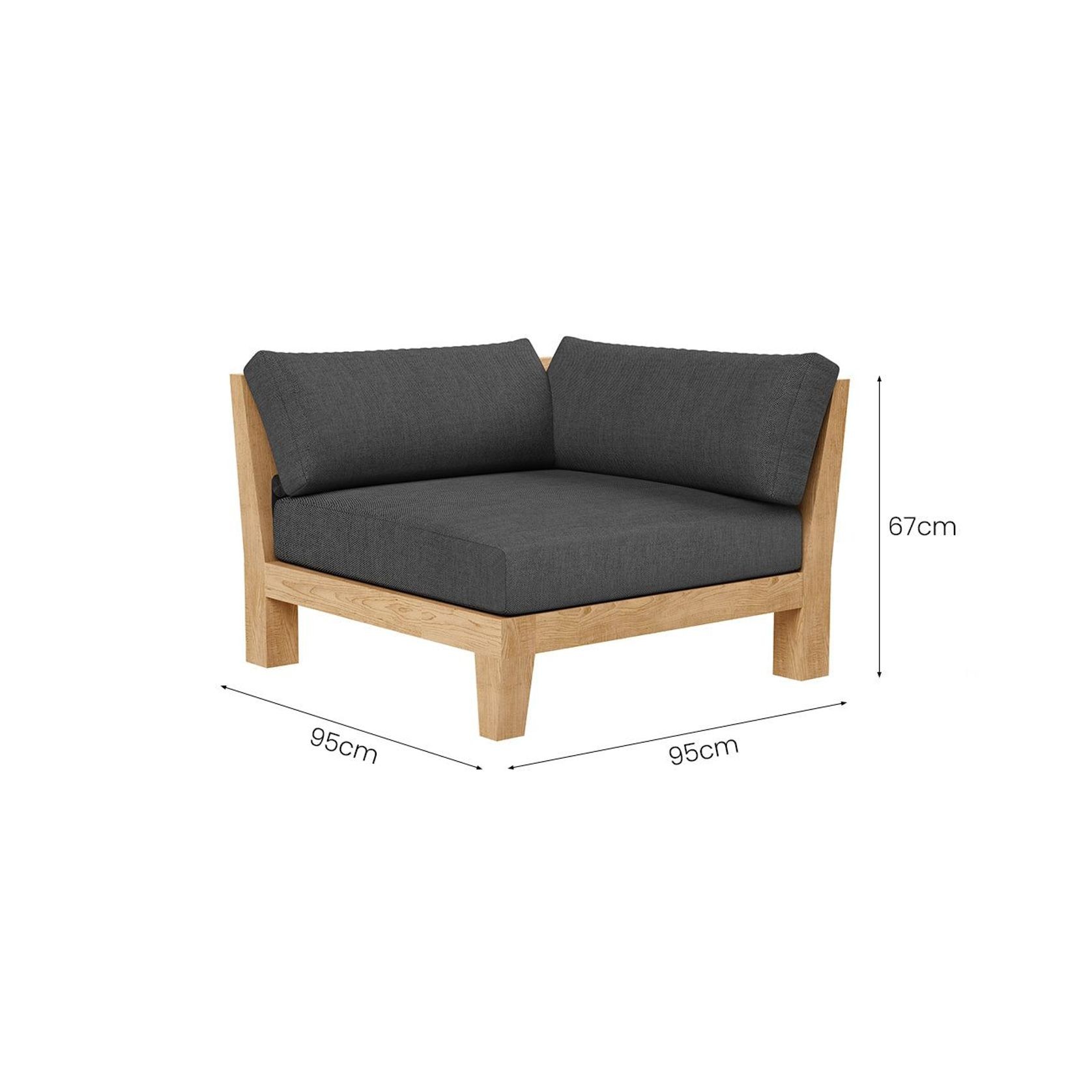 Newport Teak Outdoor Sofa L Sectional - 4 Seat gallery detail image