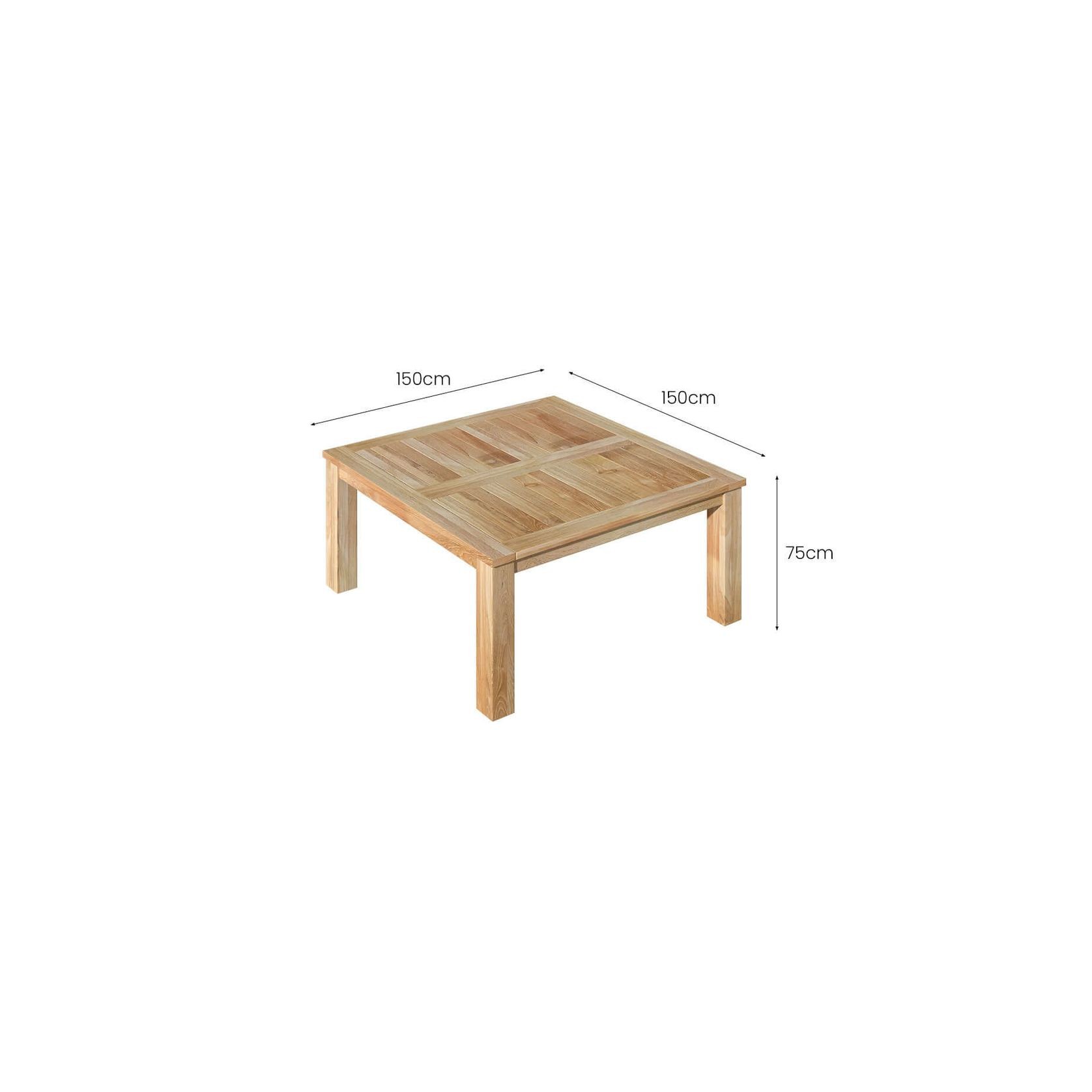 Juniper Teak Square Dining Table 150cm gallery detail image