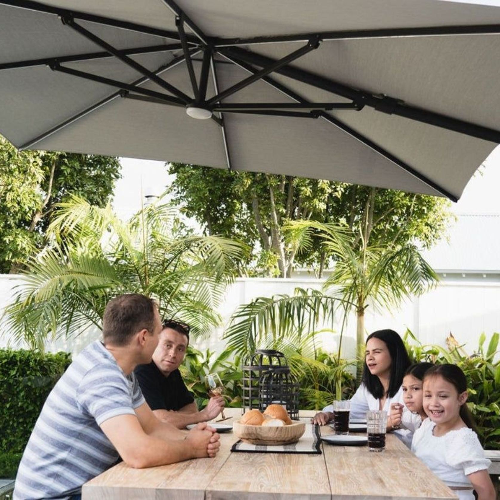 Alabaster 3m Square Cantilever Umbrella gallery detail image