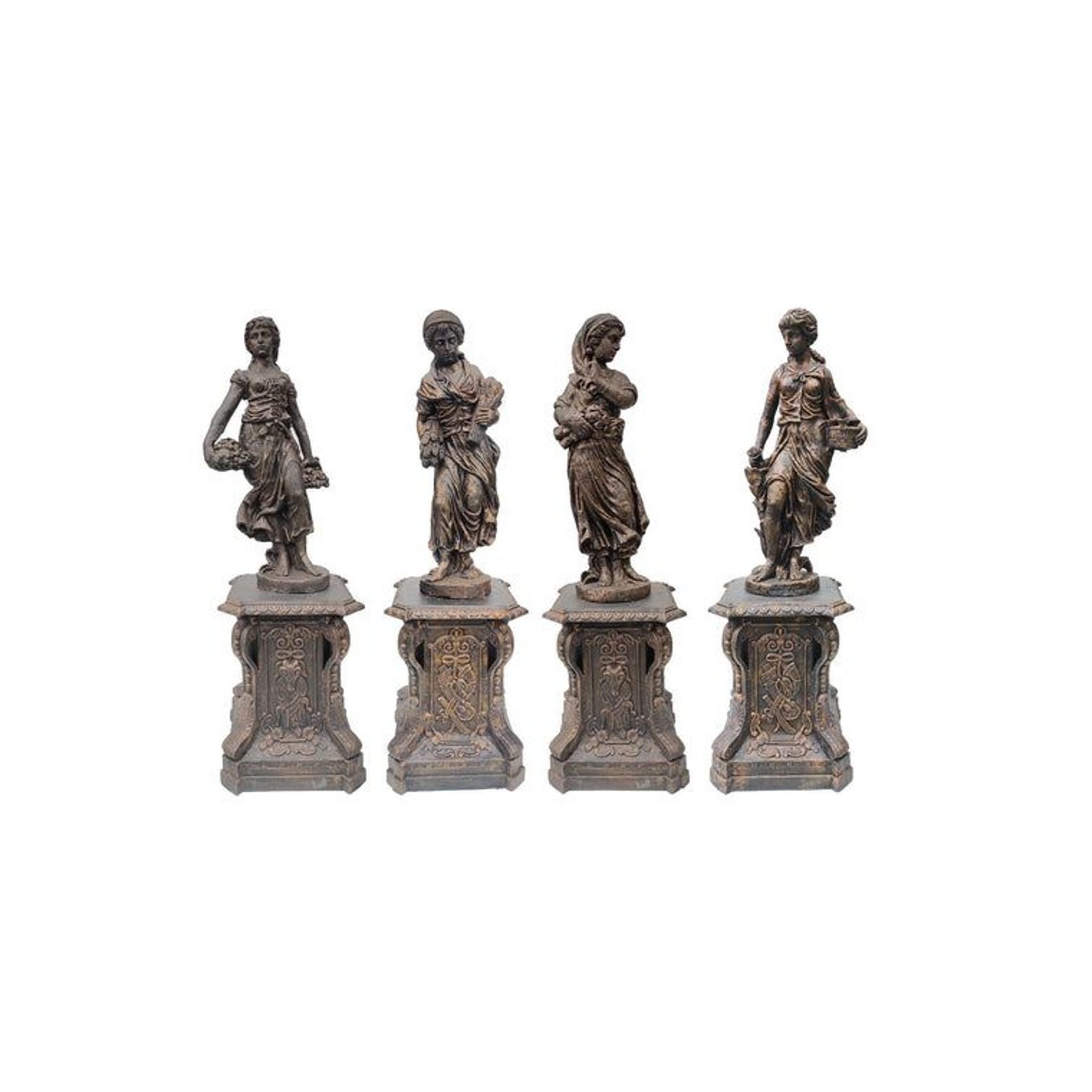 Set of 4 Cast Iron Statues gallery detail image