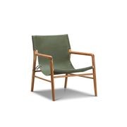 Norah Leather Sling Armchair | Teak & Olive Green gallery detail image