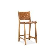 Lazie Woven Leather Counter Barstool | Coco Tan gallery detail image