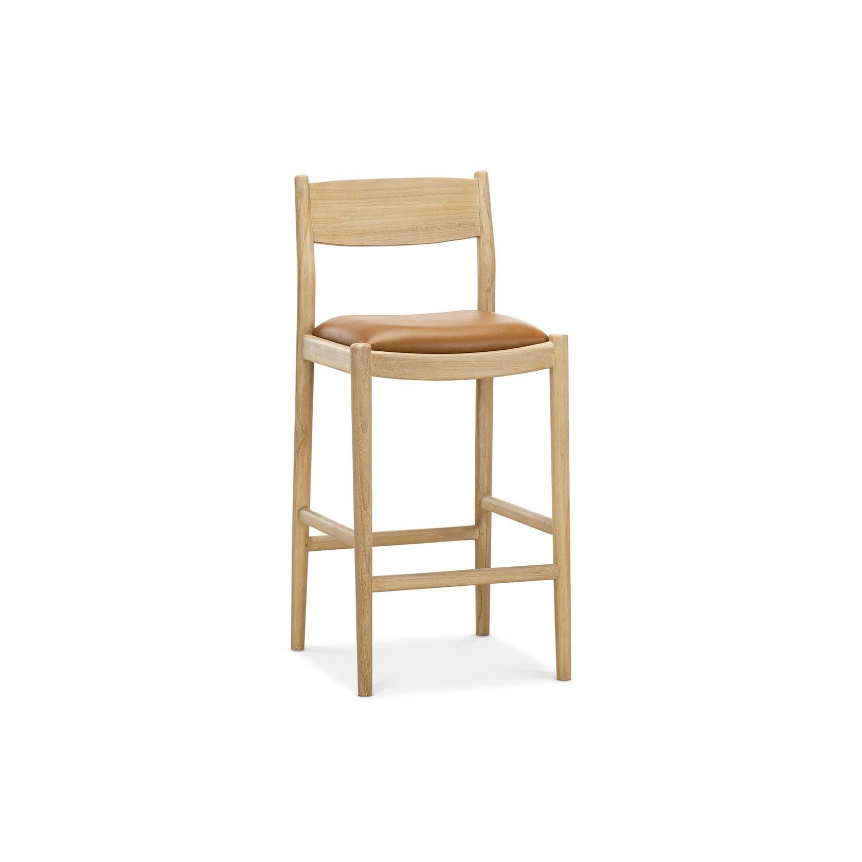 Calum Leather High Back Counter Barstool | Coco Tan gallery detail image