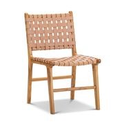 Casey Woven Leather Dining Chair | Set of 2 | Nude Tan gallery detail image