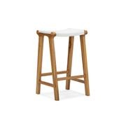 Casey Flat Leather Barstool | 66cm | White gallery detail image