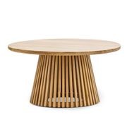 Pedie 80cm Round Slat Coffee Table | Natural Teak gallery detail image