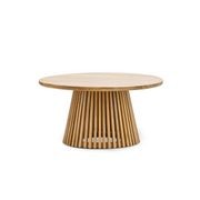 Pedie 80cm Round Slat Coffee Table | Natural Teak gallery detail image