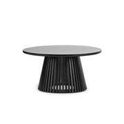 Pedie 80cm Round Slat Coffee Table | Black Teak gallery detail image