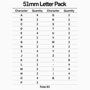 51mm Letter & Number Packs gallery detail image