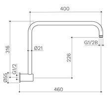 Caroma Upswept Shower Arm  | Chrome gallery detail image