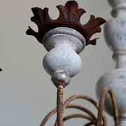 Italian Painted Wood & Iron Chandelier gallery detail image