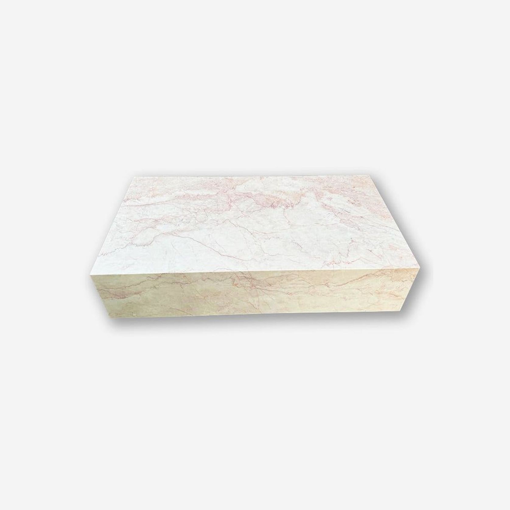 Block Coffee Table - Cream Rosa Marble - Large | Natural Stone Co. gallery detail image