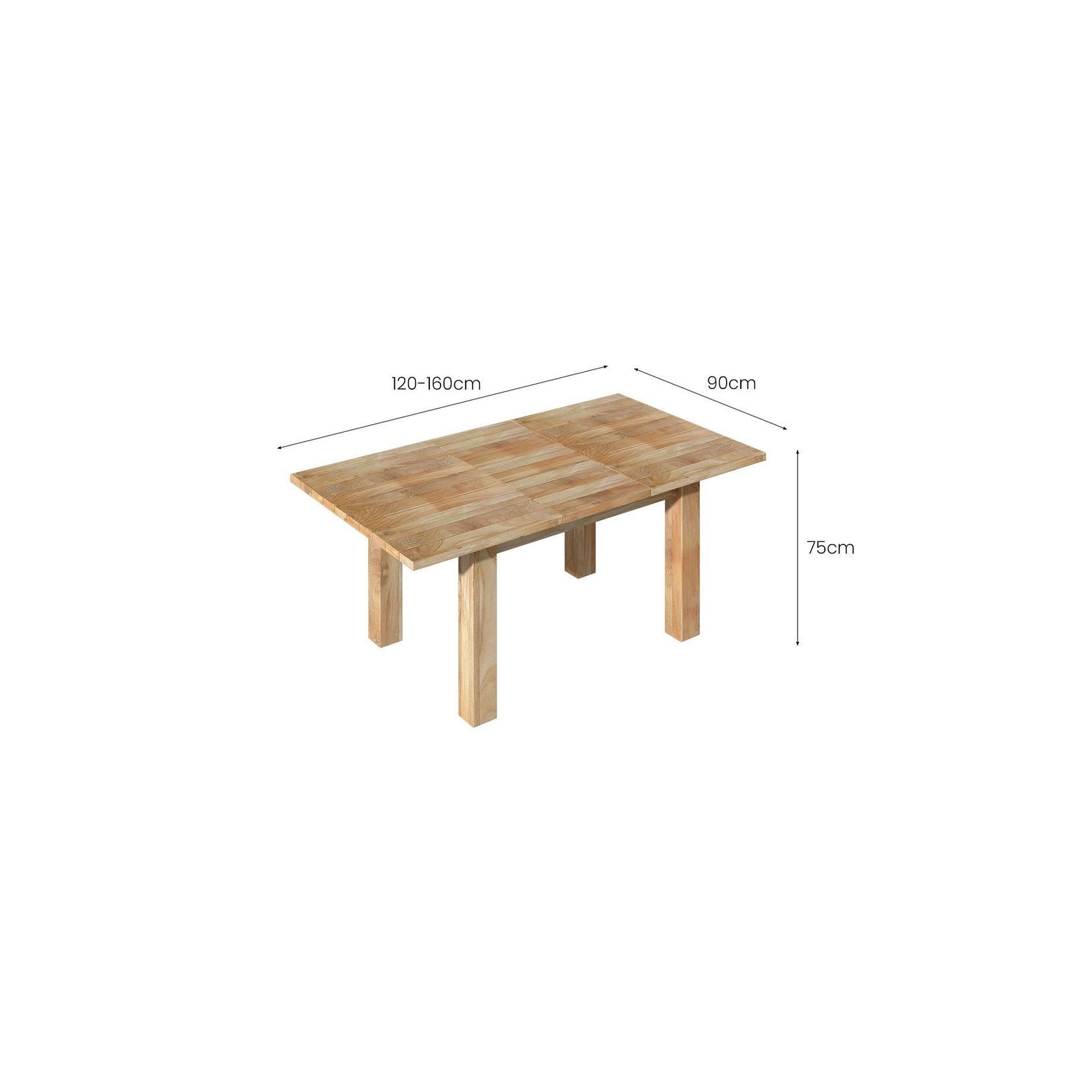 Stretch Outdoor Teak Dining Extension Table 120-160 X 100cm gallery detail image