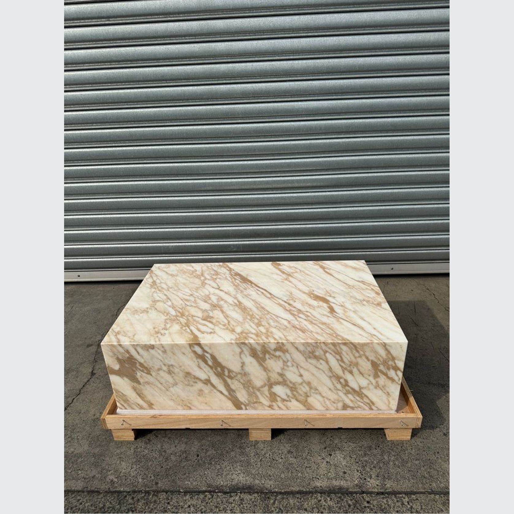 Block Coffee Table - New Gold Calacatta | Natural Stone Co. gallery detail image