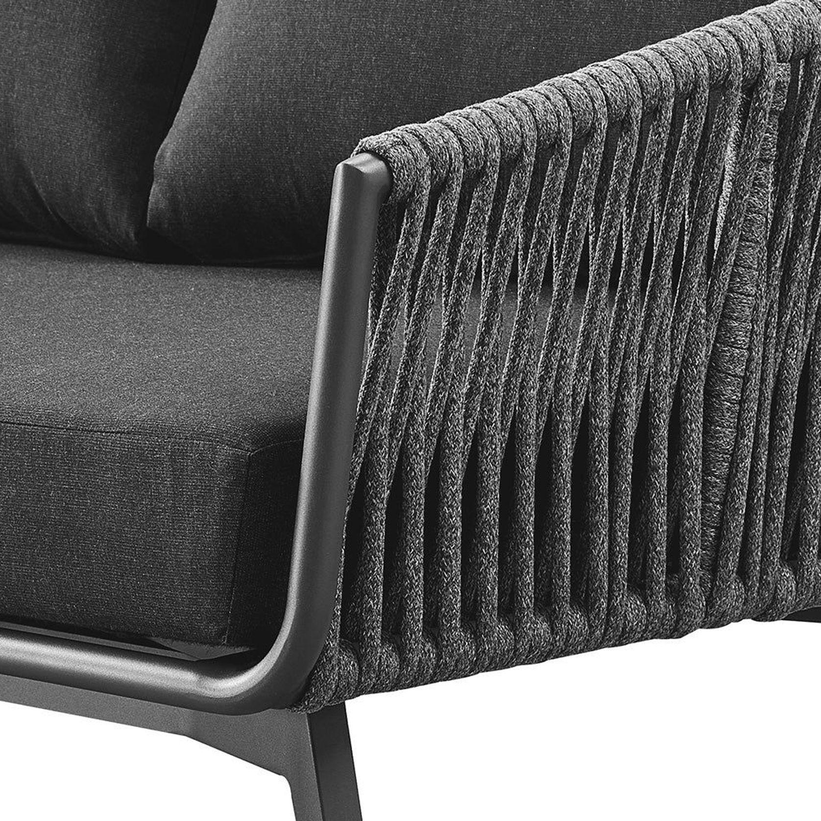 Kereru Aluminium and Rope Outdoor 3 Seater Sofa gallery detail image