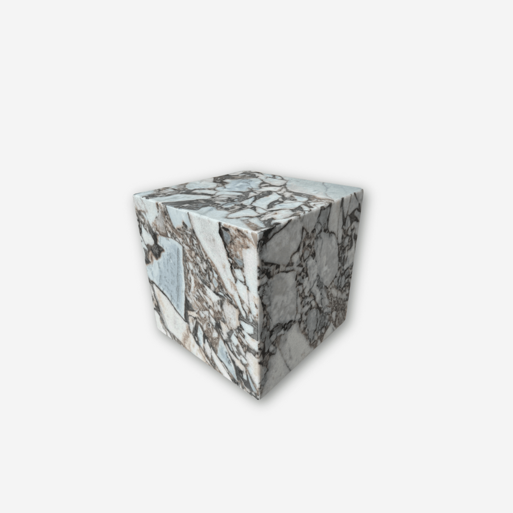 Cube Side Table - Milky Bleu Marble | Natural Stone Co. gallery detail image