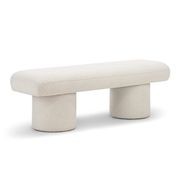 Nico 140cm Bench Seat | Cream Boucle gallery detail image