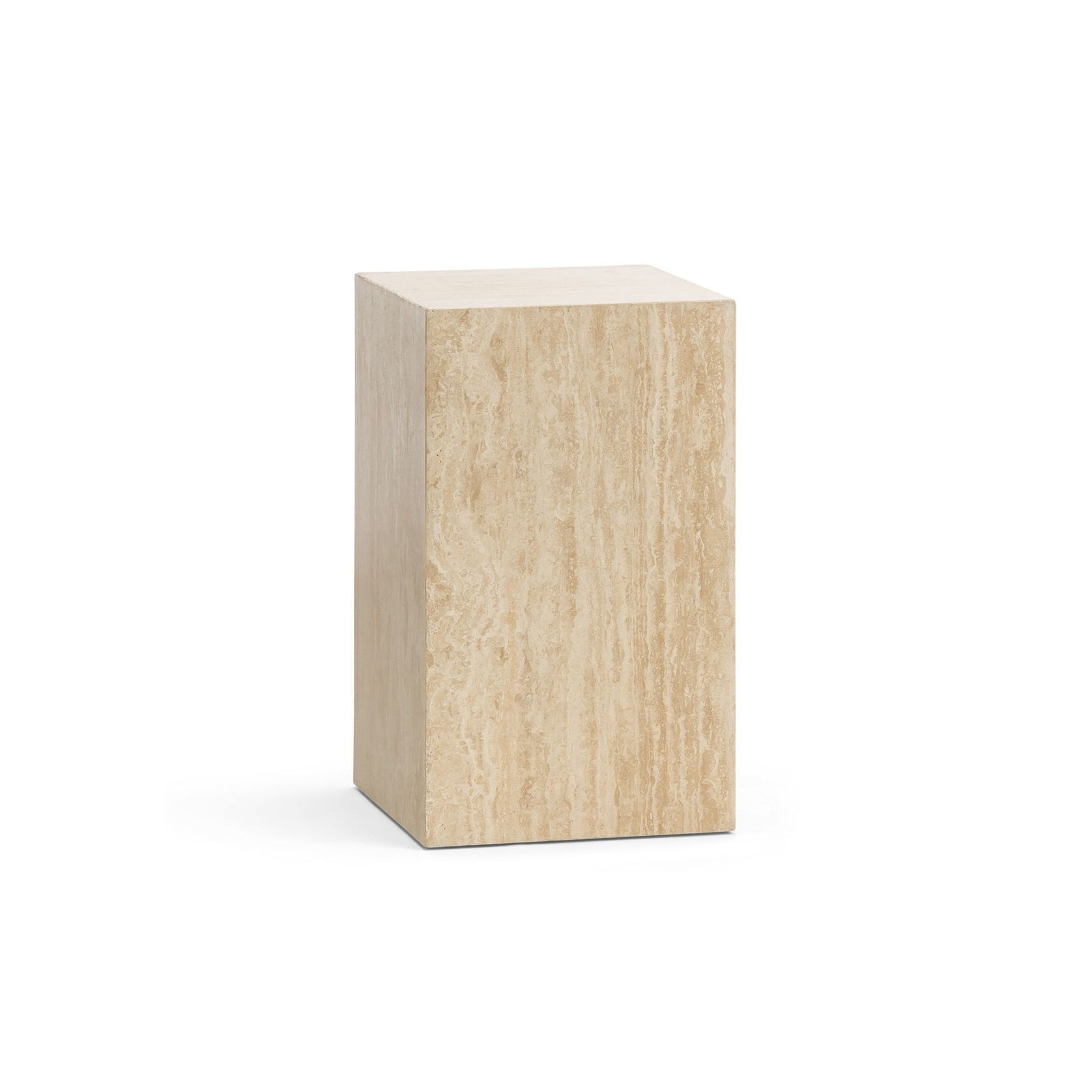 Cubie Plinth Small | Cream Travertine gallery detail image