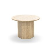 Hexica 60cm Round Coffee Table | Cream Travertine gallery detail image