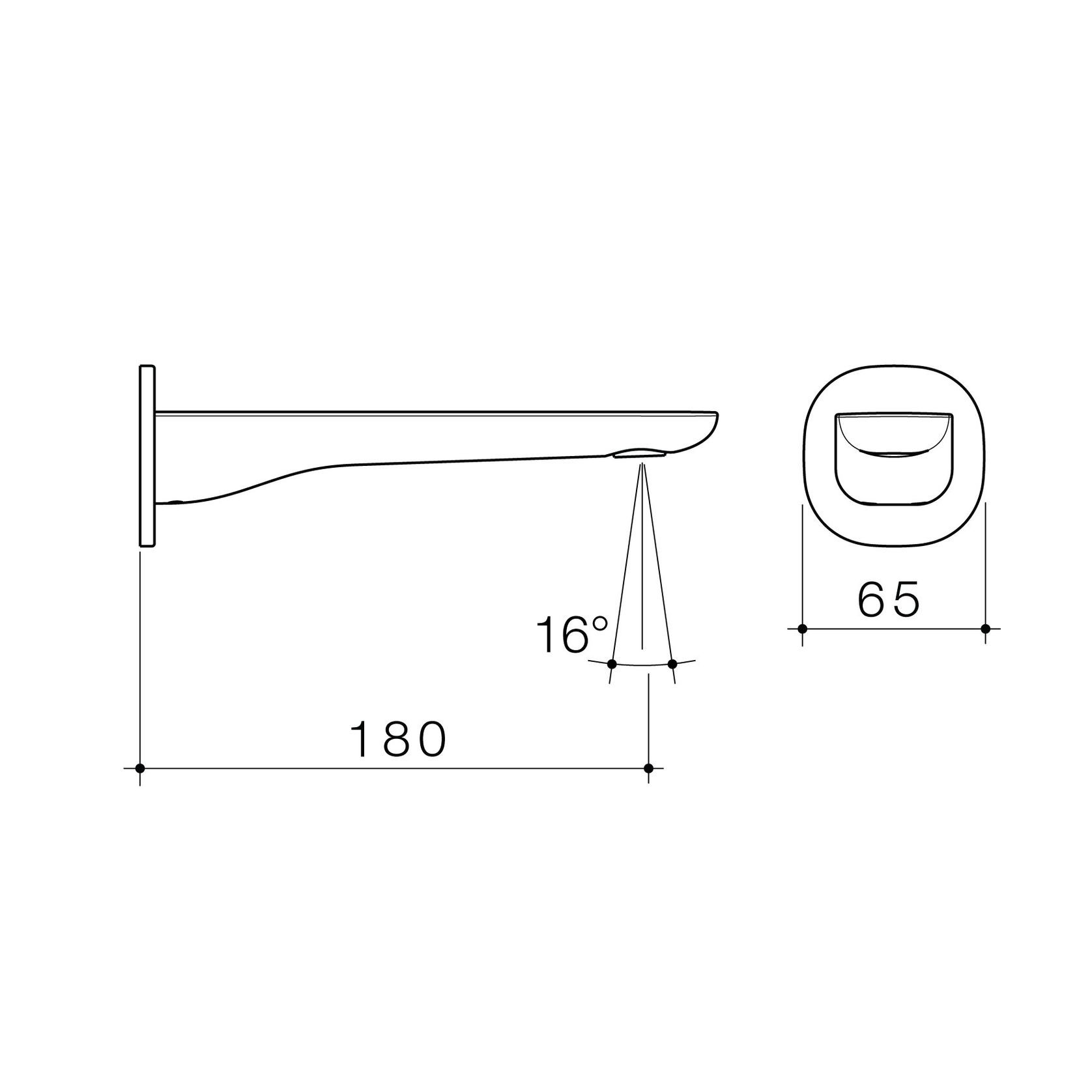 Contura II Basin/Bath Outlet 180mm  | Chrome gallery detail image