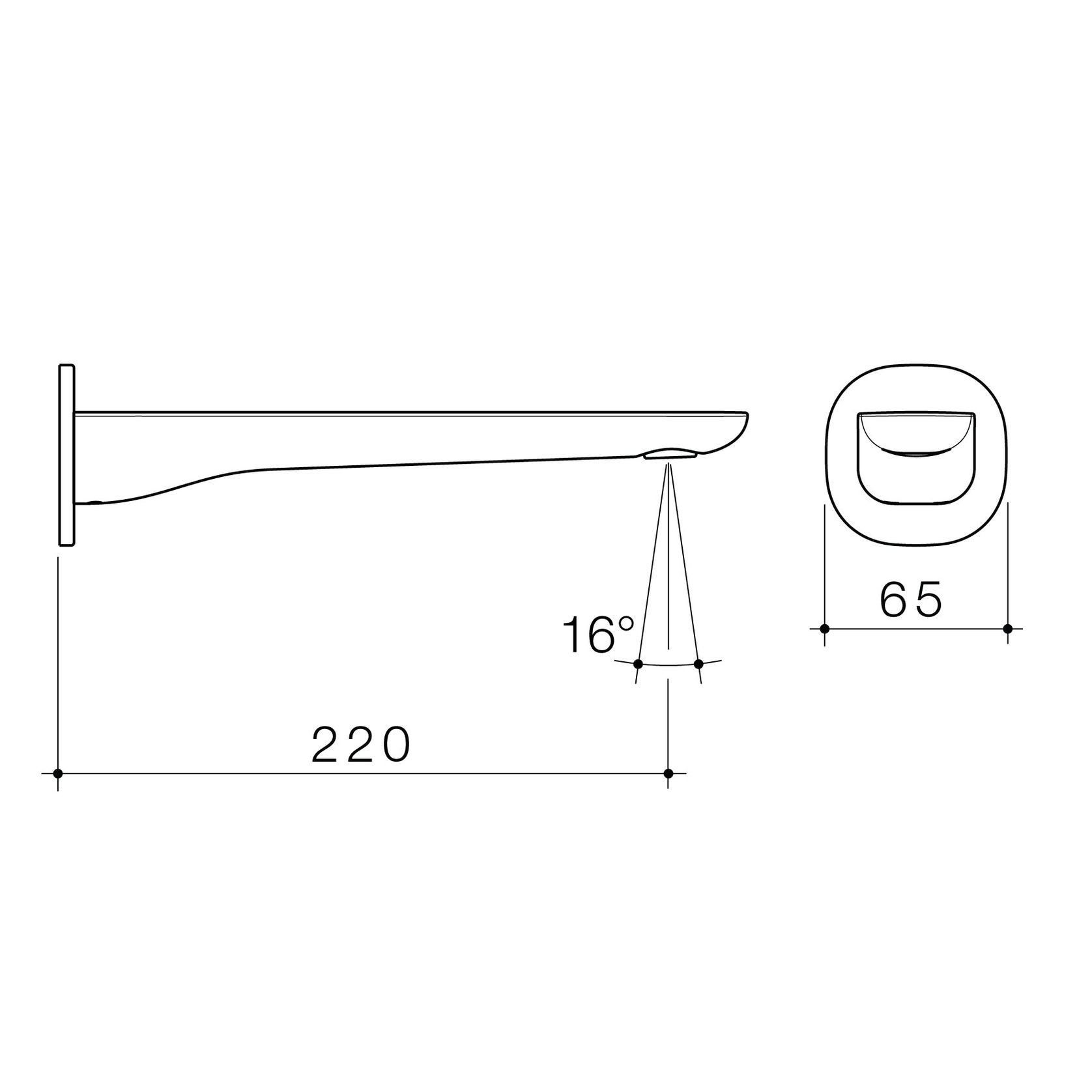 Contura II Basin/Bath Outlet 220mm  | Brushed Bronze gallery detail image