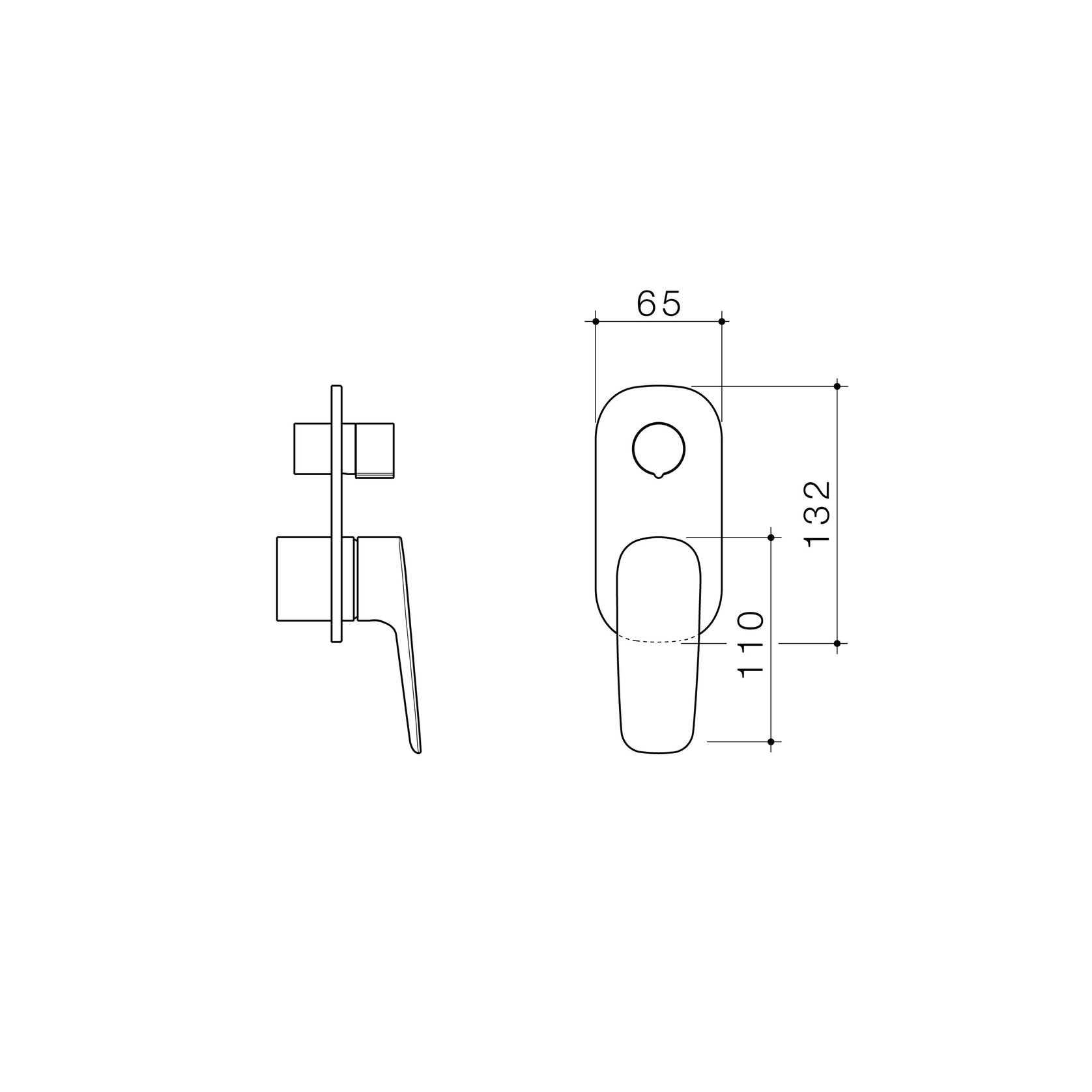 Contura II Bath/Shower Mixer with Diverter - Trim Kit  | Matte Black gallery detail image