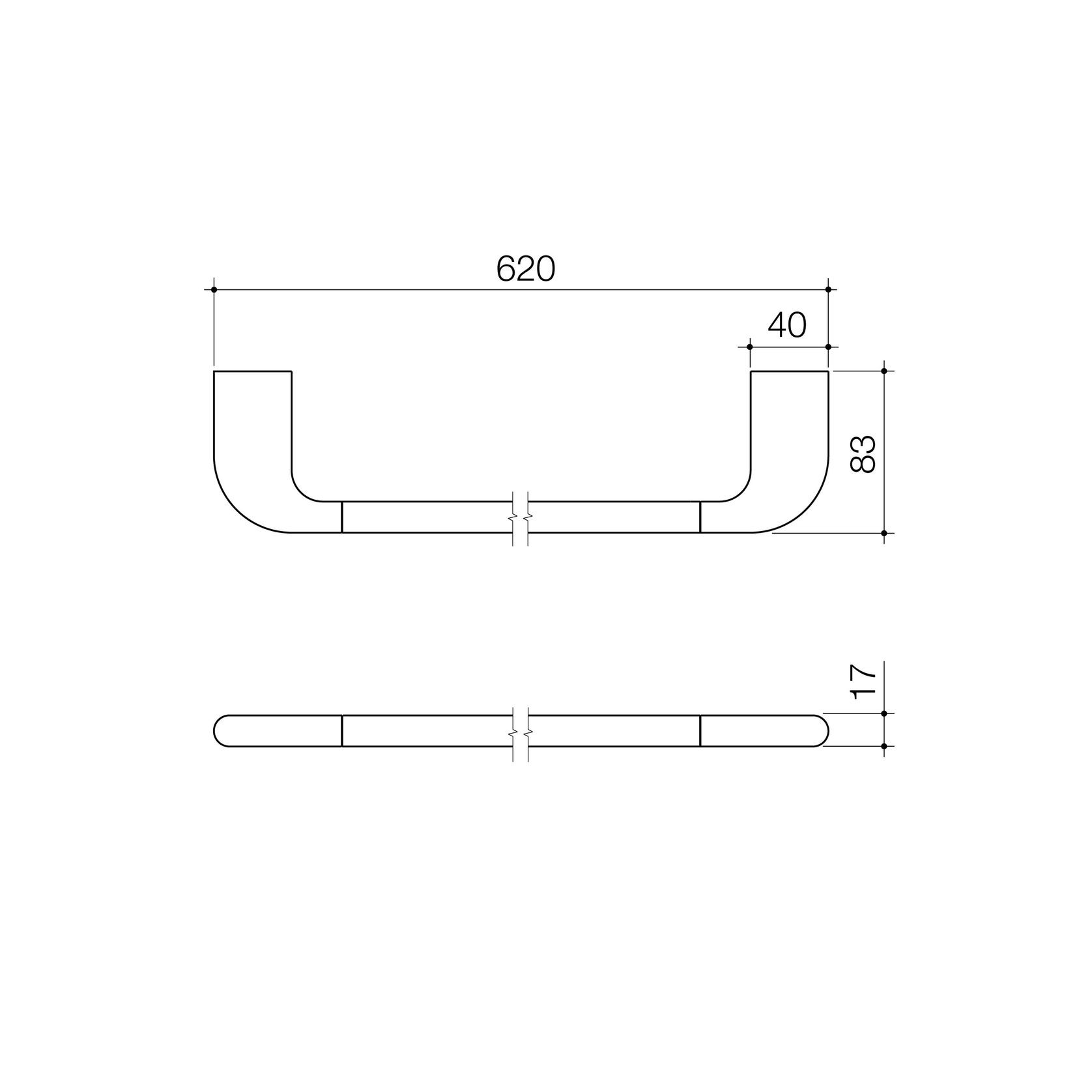 Contura II 620mm Single Towel Rail  | Brushed Nickel gallery detail image