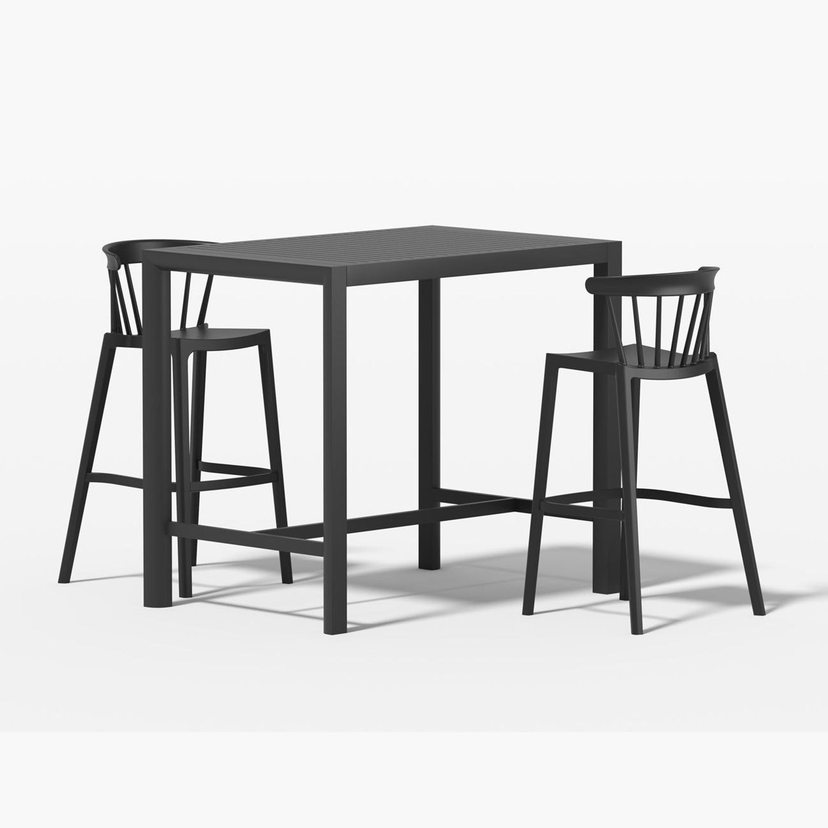 Stratus Table With Aria Chairs 3-Piece Outdoor Bar Set gallery detail image