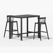 Stratus Table With Aria Chairs 3-Piece Outdoor Bar Set gallery detail image