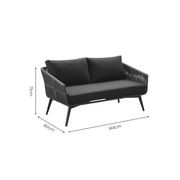 Kereru Aluminium and Rope Outdoor Loveseat gallery detail image