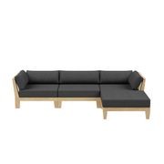 Newport Teak Outdoor Sofa With Ottoman- 4 Seat gallery detail image