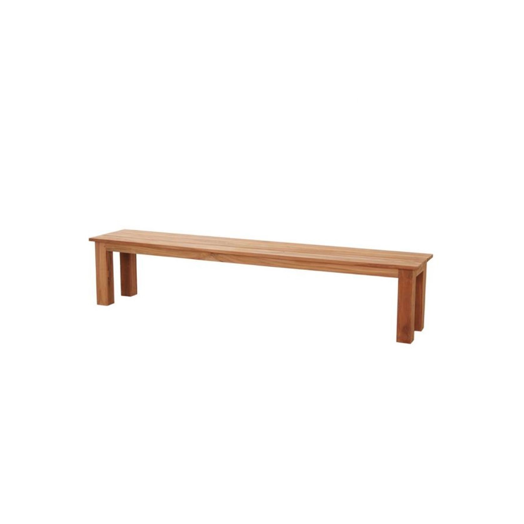 Barbados Outdoor Teak Rectangle Table w/ 2 Bench Seats gallery detail image