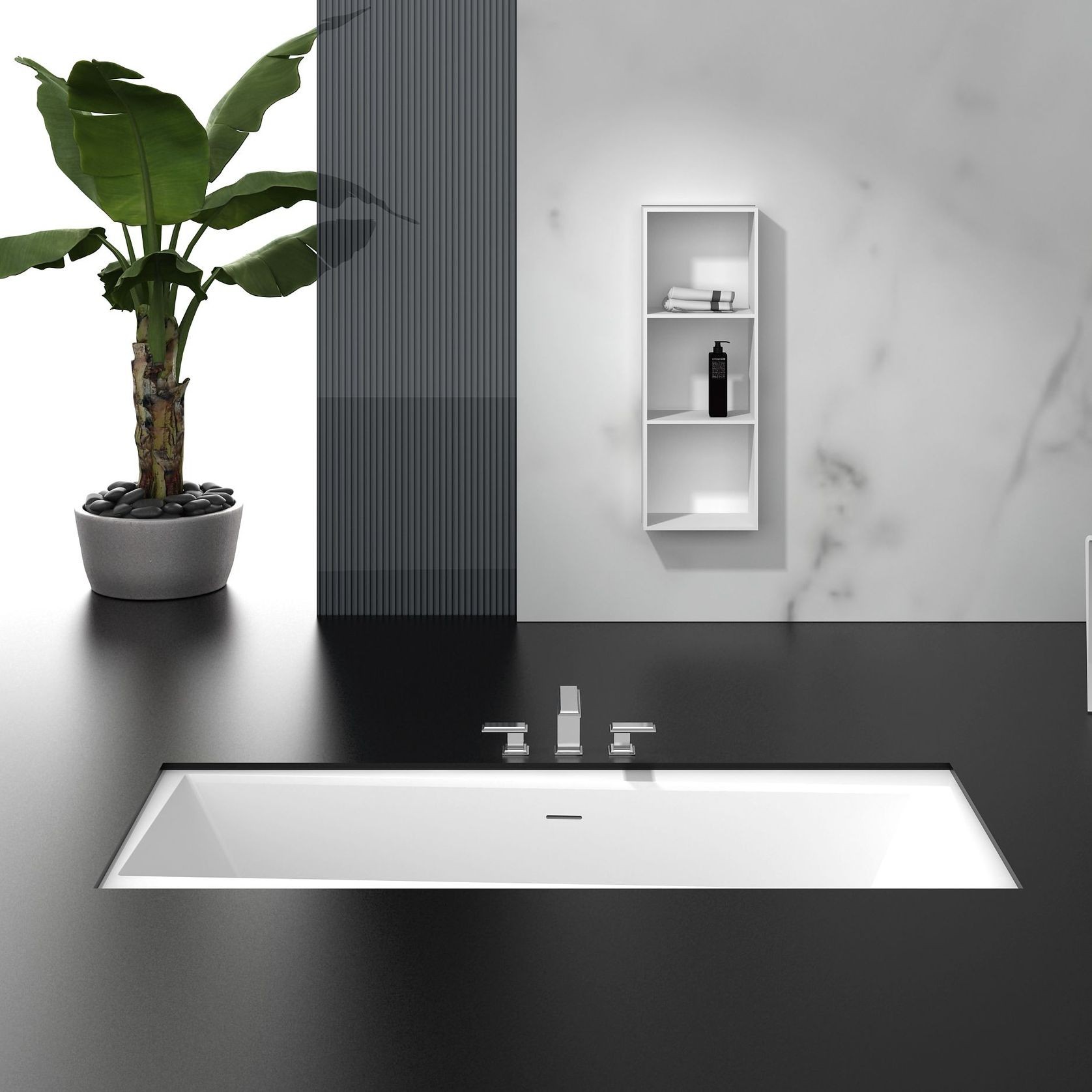 G65112 Rectangular Freestanding Stone Bath gallery detail image