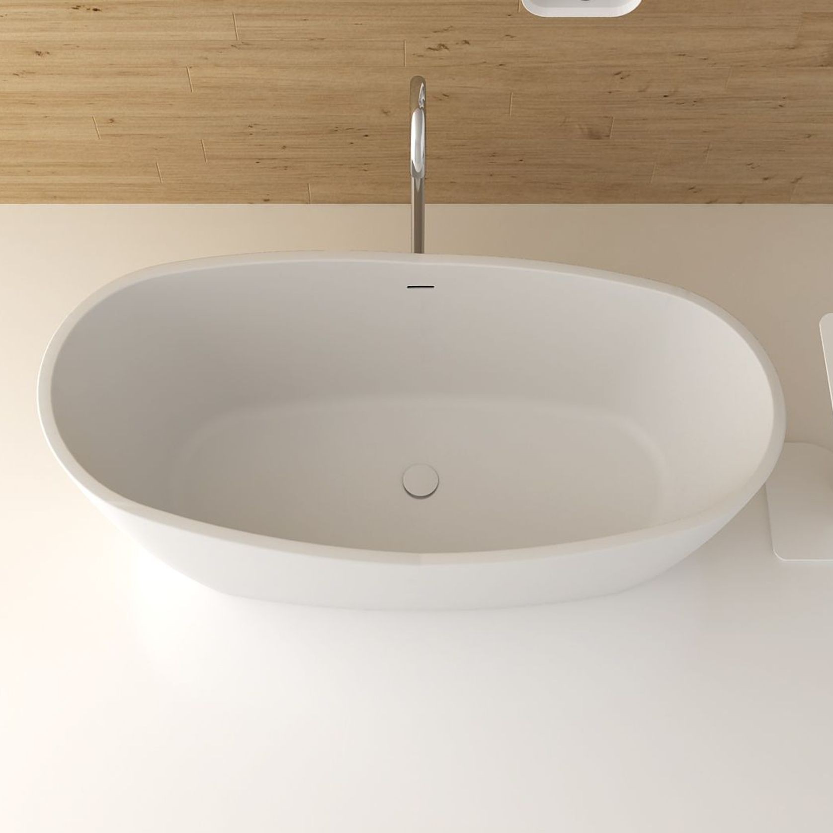 G6596 1650mm High Ended Freestanding Stone Bath gallery detail image
